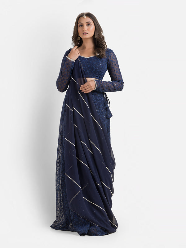 Shahi Blue Lehenga with Dupatta